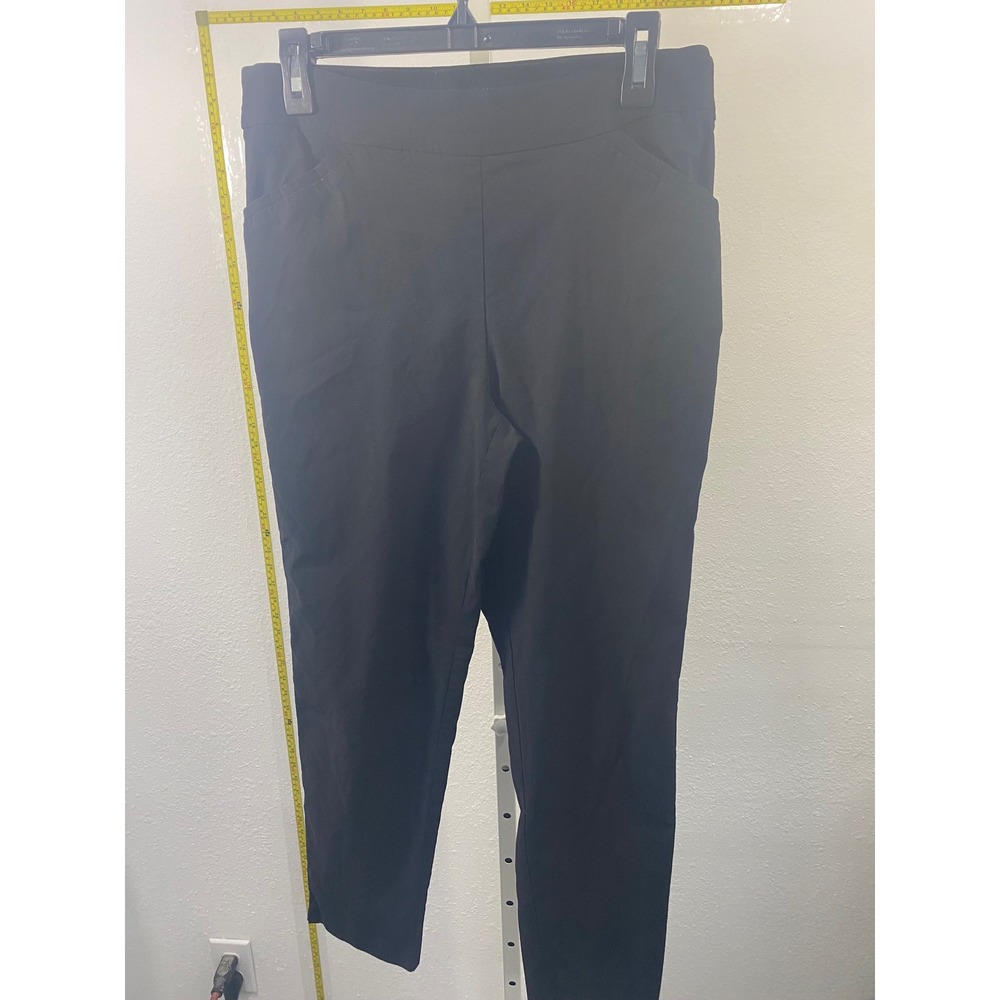 Counterparts Womens Black Pull On Dress Pants Tapered Leg Trousers Size 12